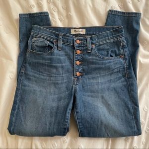 Madewell 9" rise button fly crop skinny jeans